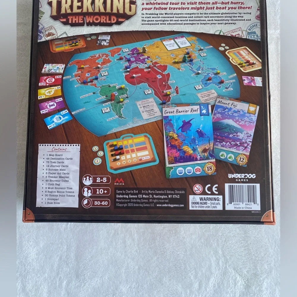 Trekking The World Board Game‎ 2020 Underdog Games Pretend Play Geography Travel